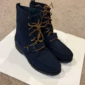 Polo Ralph Lauren Shoes Polo Ralph Lauren Ranger Boots Navy Blue Suede Tartan Plaid Mens Mens Size 5 Poshmark